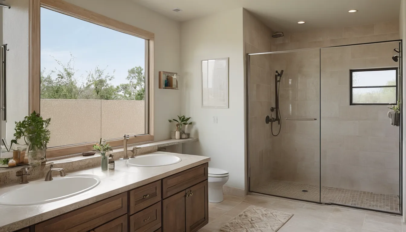 Modern walk-in shower in a remodeled bathroom in a Irvine home