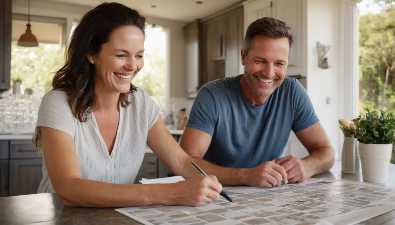 A homeowner reviewing remodel plans at the kitchen table in the Irvine area